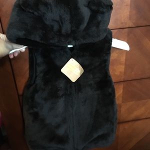 Faux fur vest with cat ears
